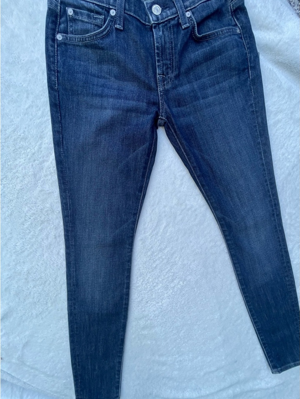 7 for All Mankind Gwenevere Super Skinny Jeans Low Rise Dark Wash Size 24 Denim - Picture 9 of 16